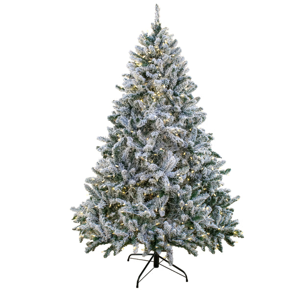 national tree company 6.5 ft. Pre-Lit Snowy Hudson Tree with PowerConnect Dual Color LED Lights