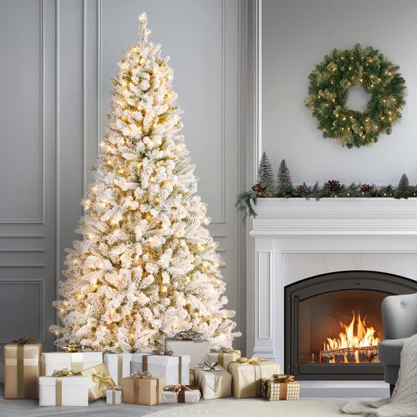 National Tree Company 6.5 Ft. Pre-Lit Snowy Mixed Pine Tree With Clear Lights
