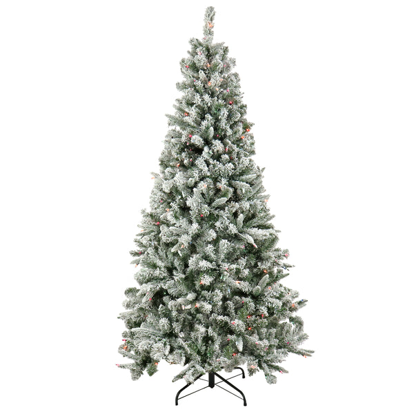 national tree company 6.5 ft. Pre-Lit Snowy Mixed Pine Tree with Multicolor Lights