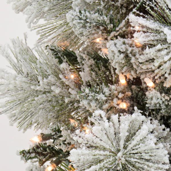 National Tree Company 6.5 Ft. Pre-Lit Snowy Yorkshire Tree With Clear Incandescent Lights
