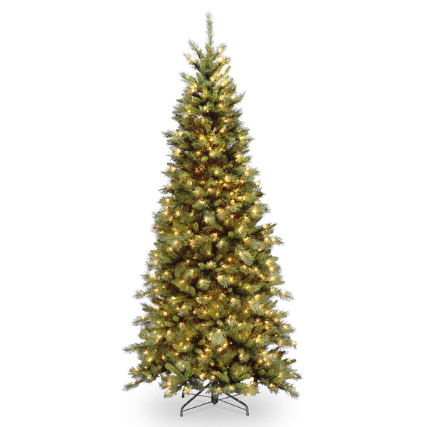 national tree company 6.5 ft. Pre-Lit Tiffany Fir Slim Tree with Clear Lights PVC Branch Tips