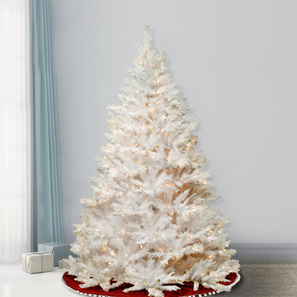 National Tree Company 6.5 Ft. Pre-Lit Winchester Pine White Tree With Clear Lights
