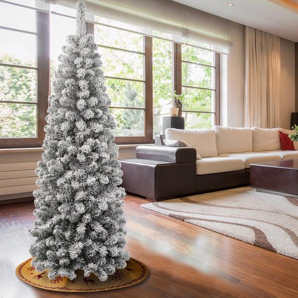 National Tree Company 6 Ft. Acacia Pencil Slim Flocked Tree