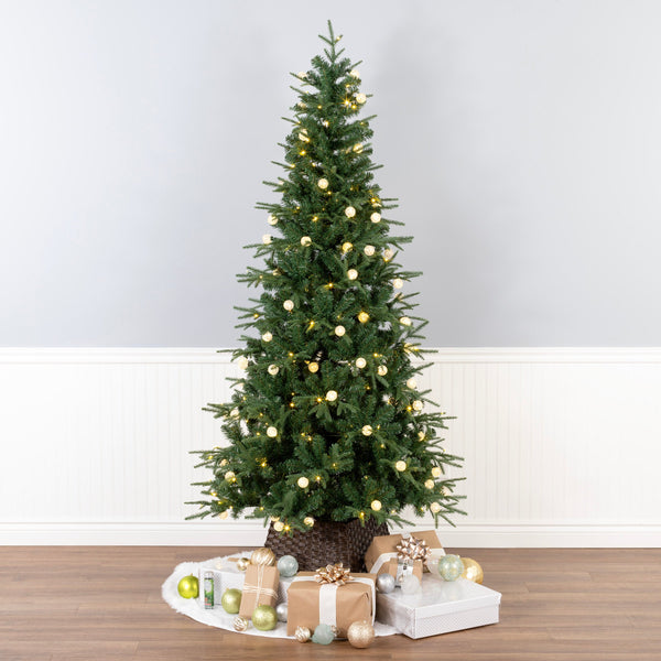 National Tree Company 6 Ft. Duxbury Slim Tree With Dual Color LED Lights