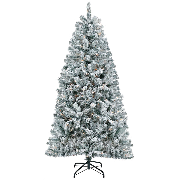 national tree company 6 ft. Pre-Lit Acacia Flocked Tree with Clear Lights