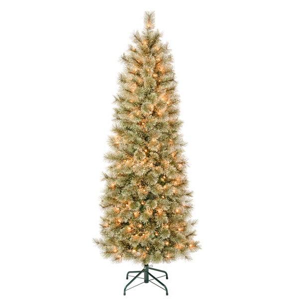 national tree company 6 ft. Pre-Lit Arcadia Pine Cashmere Slim Tree with Clear Lights