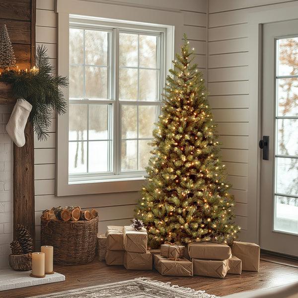 National Tree Company 6 Ft. Pre-Lit Aspen Spruce Slim Tree With Clear Lights