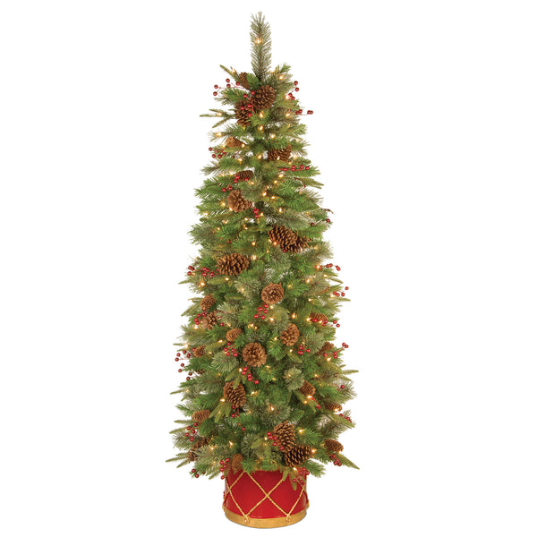 national tree company 6 ft. Pre-Lit Colonial Collection Slim Tree with Clear Lights