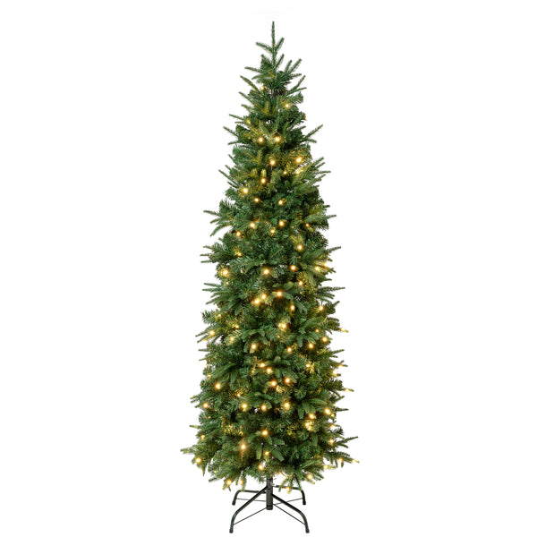 national tree company 6 ft. Pre-Lit Duxbury Feel Real Slim Tree with LED Lights