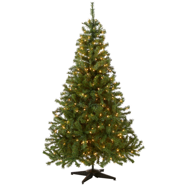 national tree company 6 ft. Pre-Lit Kincaid Spruce Tree with Clear Lights