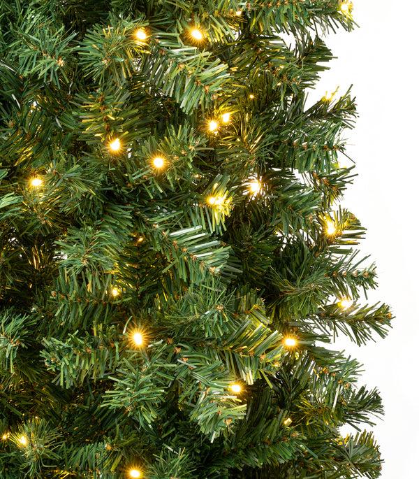 National Tree Company 6 Ft. Pre-Lit Linden Spruce Slim Tree With Warm White LED Lights