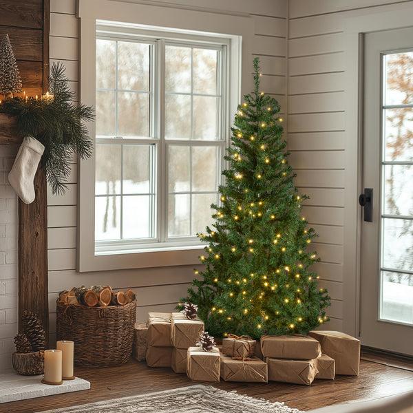 National Tree Company 6 Ft. Pre-Lit Linden Spruce Tree With Warm White LED Lights