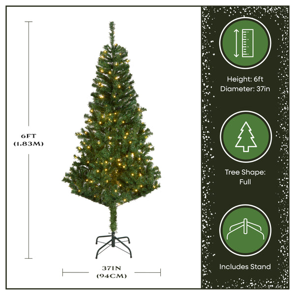 National Tree Company 6 Ft. Pre-Lit Linden Spruce Tree With Warm White LED Lights
