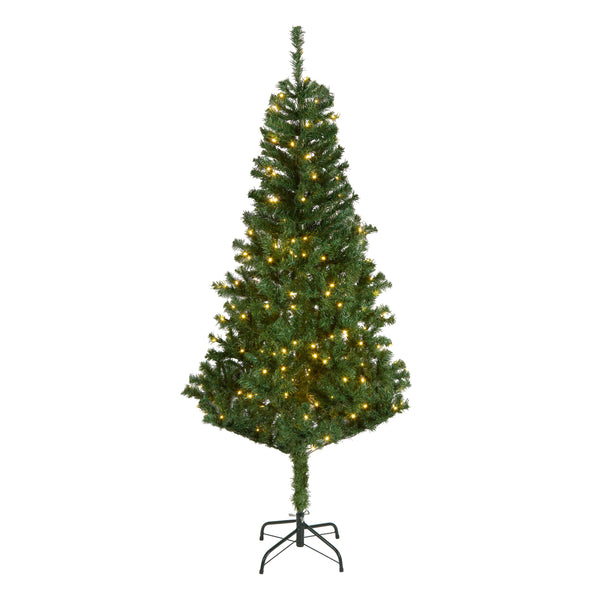 national tree company 6 ft. Pre-Lit Linden Spruce Tree with Warm White LED Lights