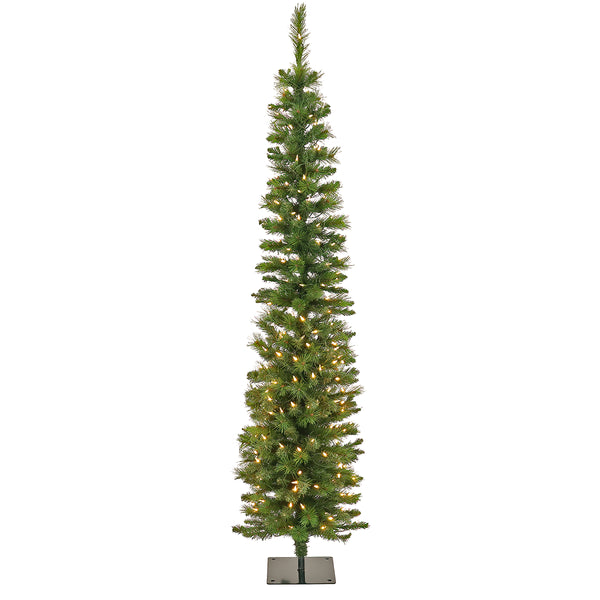 national tree company 6 ft. Pre-Lit Nooksack Fir Pencil Slim Tree with LED Lights