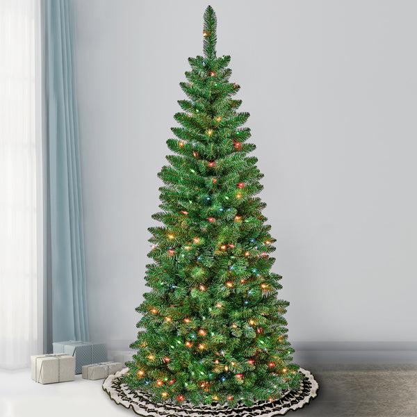 National Tree Company 6 Ft. Pre-Lit Rowan Slim Tree With Multicolor Lights