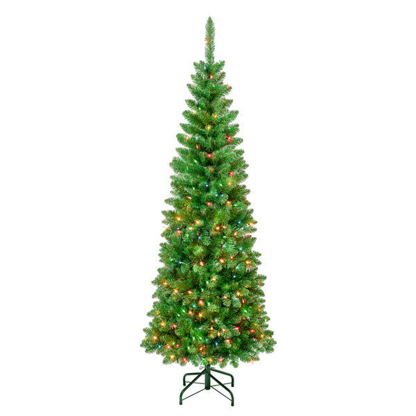 national tree company 6 ft. Pre-Lit Rowan Slim Tree with Multicolor Lights national tree company 6 ft. Pre-Lit Rowan Slim Tree with Multicolor Lights
