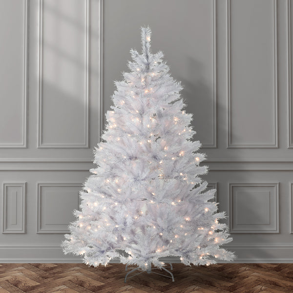 National Tree Company 6 Ft. Pre-Lit Winchester Pine White Tree With Clear Lights