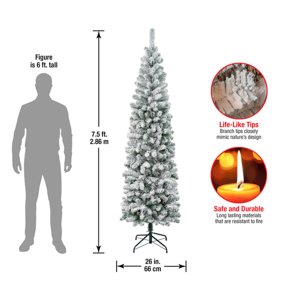 National Tree Company 7.5 Ft. Acacia Pencil Slim Flocked Tree