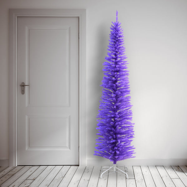 National Tree Company 7.5 Ft. Colored Trees Slim Lavender Tree