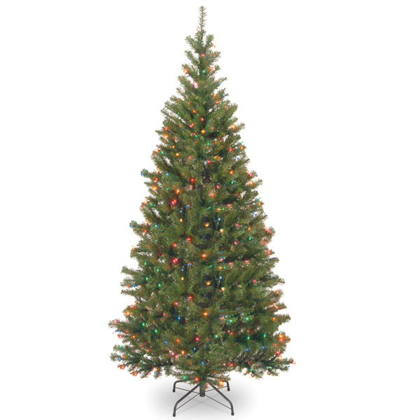 national tree company 7.5 ft. Pre-Lit Aspen Spruce Slim Tree with Multicolor Lights
