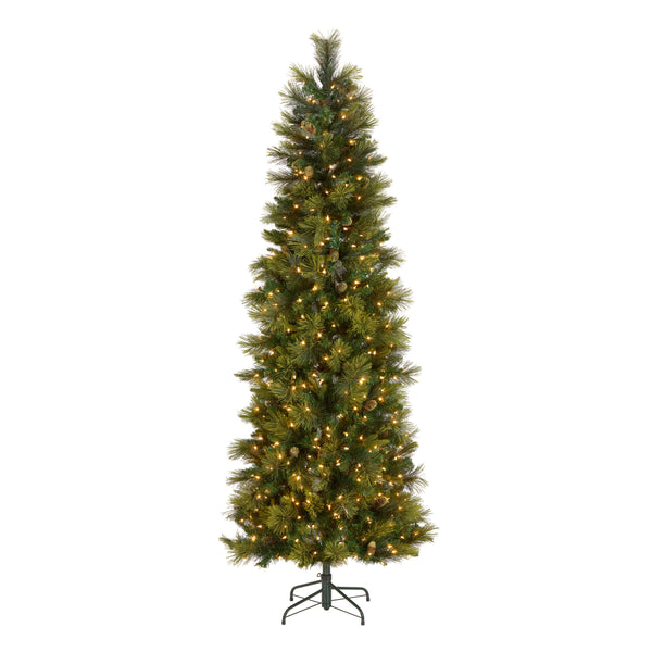national tree company 7.5 ft. Pre-Lit Carolina Pine Slim Tree with Clear Lights