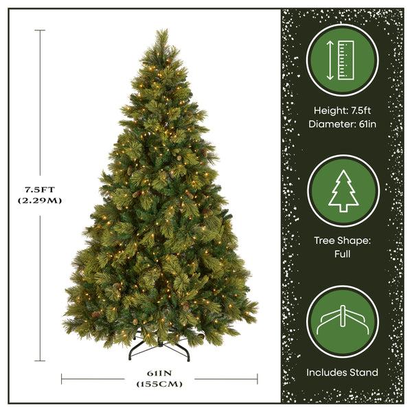 National Tree Company 7.5 Ft. Pre-Lit Carolina Pine Tree With 750 Clear Lights