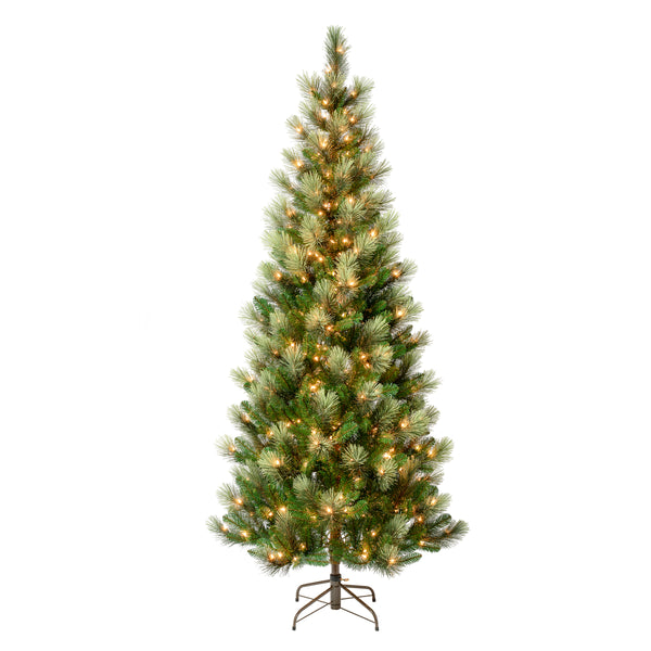 national tree company 7.5 ft. Pre-Lit Charleston Pine Slim Tree with Clear Lights