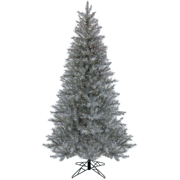 national tree company 7.5 ft. Pre-Lit Christmas Crystal Pine Silver Metallic Tree