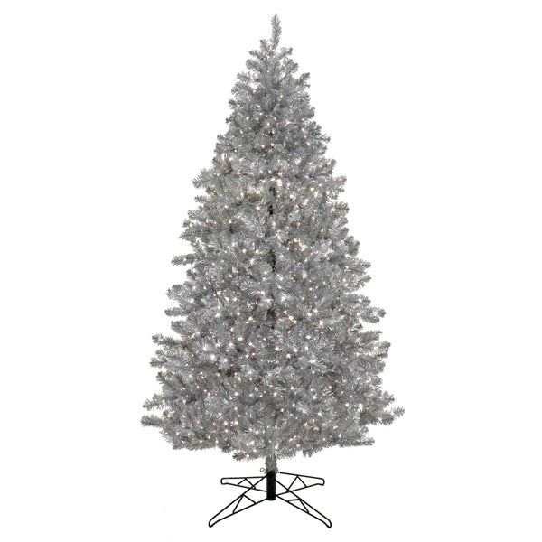 national tree company 7.5 ft. Pre-Lit Christmas Matt Silver Metallic Tree
