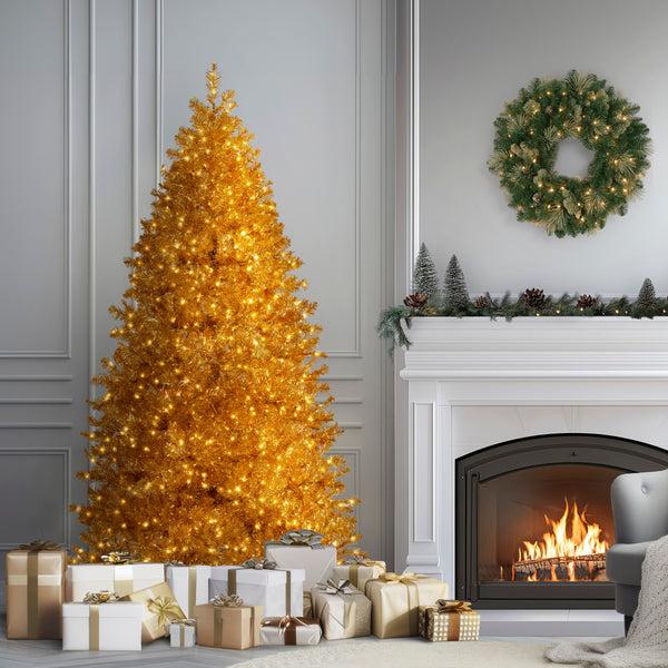 National Tree Company 7.5 Ft. Pre-Lit Christmas True Gold Metallic Tree