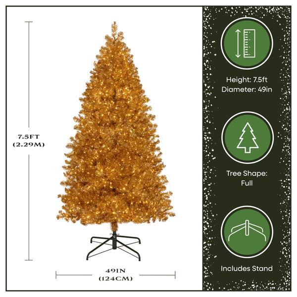National Tree Company 7.5 Ft. Pre-Lit Christmas True Gold Metallic Tree