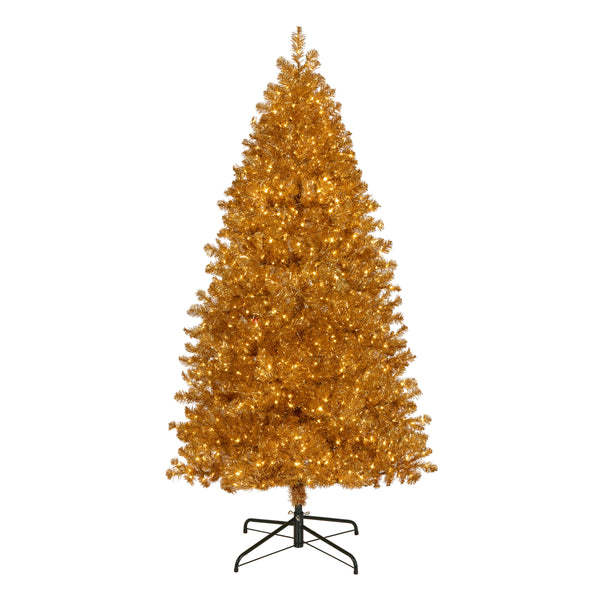 national tree company 7.5 ft. Pre-Lit Christmas True Gold Metallic Tree