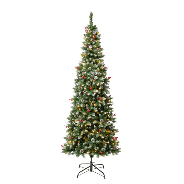 national tree company 7.5 ft. Pre-Lit Cullen Slim Tree with Warm White LED Lights