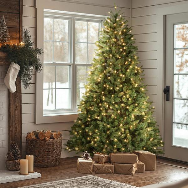 national Tree Company 7.5 Ft. Pre-Lit Downswept Douglas Fir Tree With 750 Clear Lights & 1867 Branch Tips