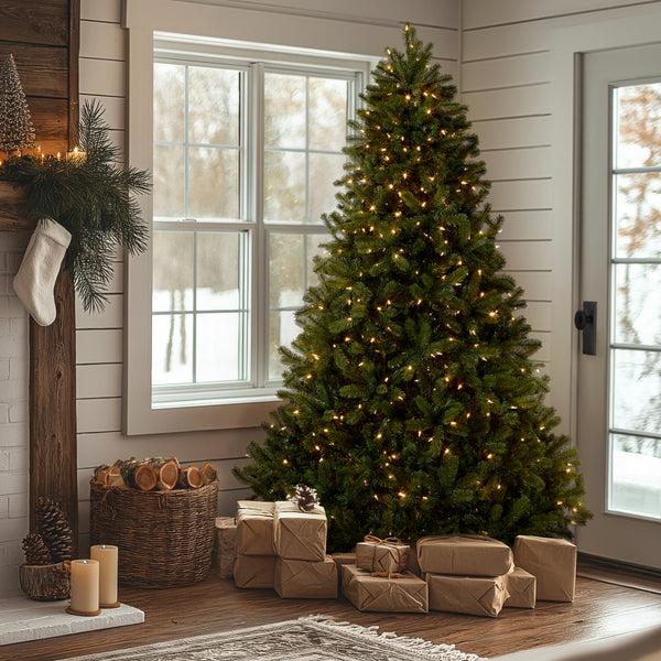 National Tree Company 7.5 Ft. Pre-Lit Downswept Douglas Fir Tree With Dual Color LED Lights