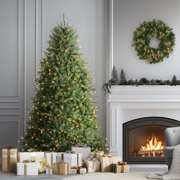 National Tree Company 7.5 Ft. Pre-Lit Dunhill Fir Blue Tree With Clear Lights