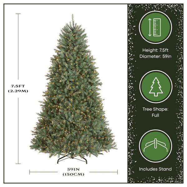 National Tree Company 7.5 Ft. Pre-Lit Dunhill Fir Blue Tree With Clear Lights