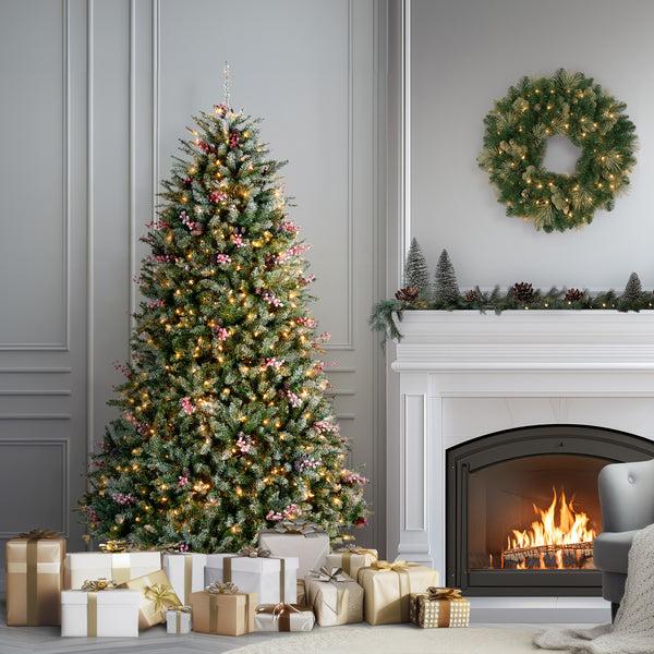 National Tree Company 7.5 Ft. Pre-Lit Dunhill Fir Flocked Tree With 750 Clear Lights