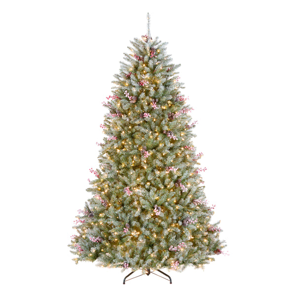 national tree company 7.5 ft. Pre-Lit Dunhill Fir Flocked Tree with 750 Clear Lights