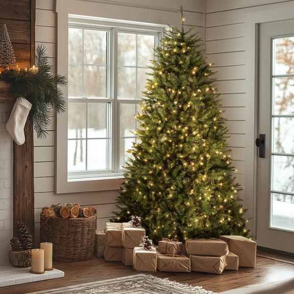 National Tree Company 7.5 Ft. Pre-Lit Dunhill Fir Hinged Tree With Clear Lights