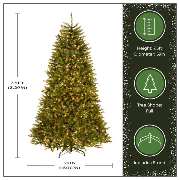 National Tree Company 7.5 Ft. Pre-Lit Dunhill Fir Hinged Tree With Clear Lights