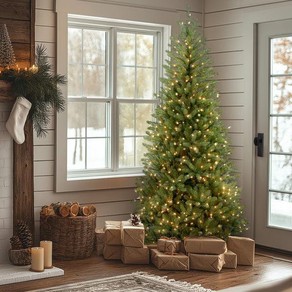 National Tree Company 7.5 Ft. Pre-Lit Dunhill Fir Slim Tree With Clear Lights