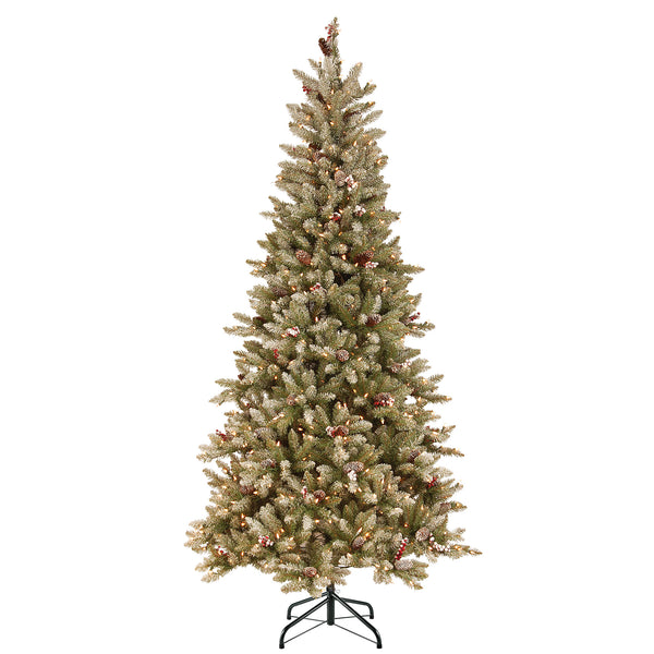 national tree company 7.5 ft. Pre-Lit Dunhill Fir Slim Tree with Clear Lights