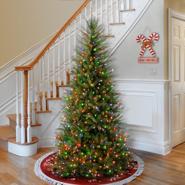National Tree Company 7.5 Ft. Pre-Lit Dunhill Fir Slim Tree With Multicolor Lights