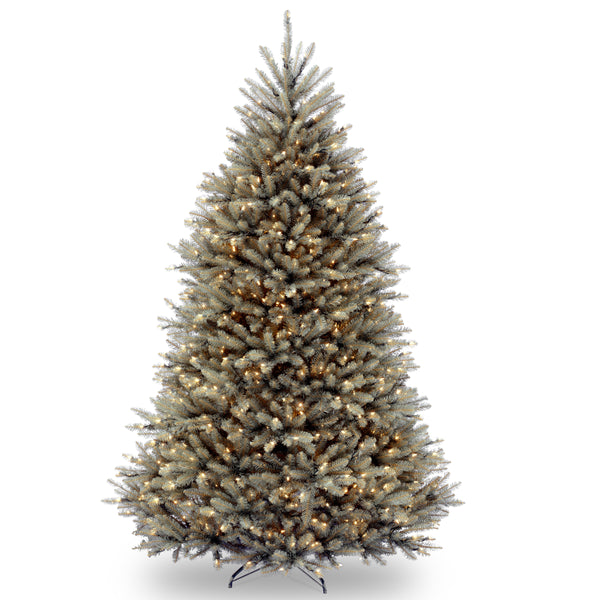 national tree company 7.5 ft. Pre-Lit Dunhill Fir Snowy Blue Tree with Clear Lights