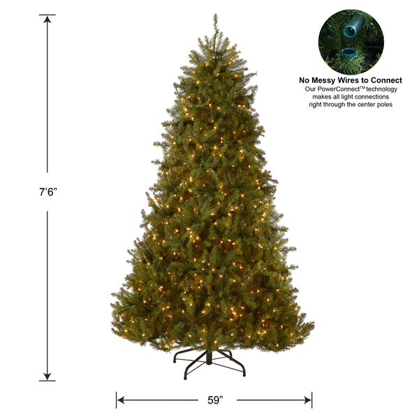 National Tree Company 7.5 Ft. Pre-Lit Dunhill Fir Tree With PowerConnect Clear Lights