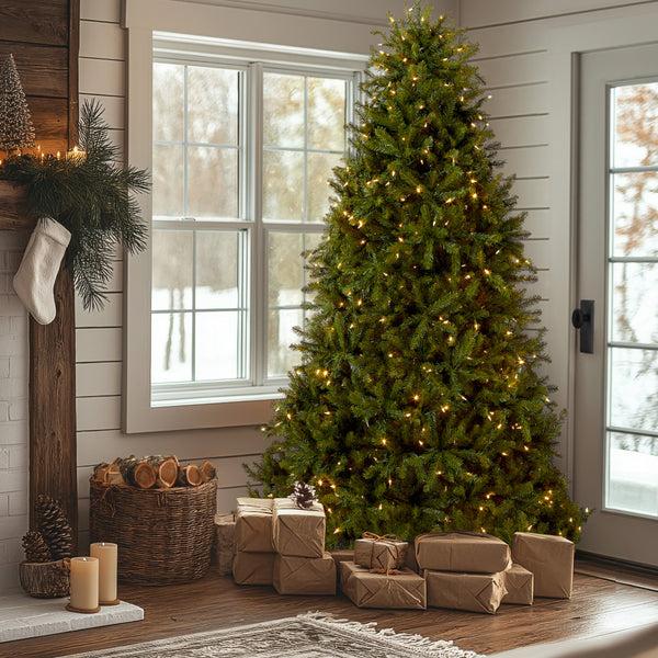 National Tree Company 7.5 Ft. Pre-Lit Dunhill Fir Tree With PowerConnect Dual Color LED Lights