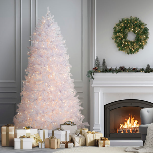 National Tree Company 7.5 Ft. Pre-Lit Dunhill Fir White Tree With Clear Lights