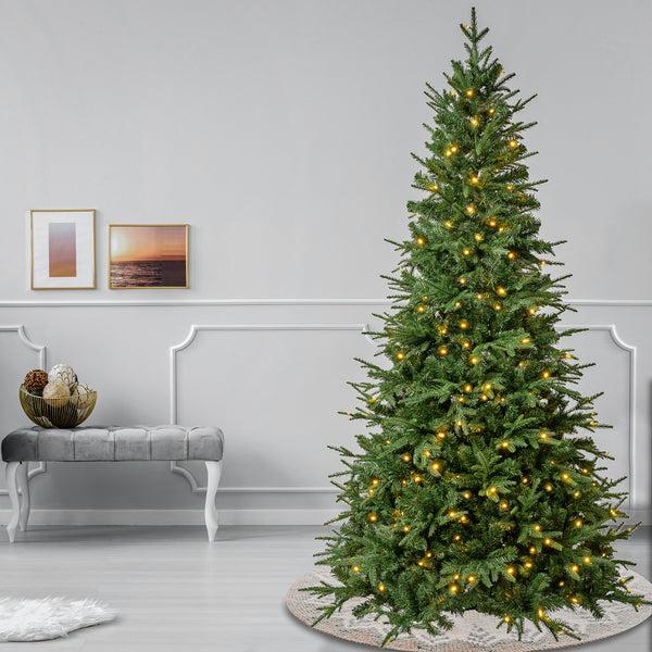 National Tree Company 7.5 Ft. Pre-Lit Duxbury Mix Feel Real Tree With Warm White LED Lights